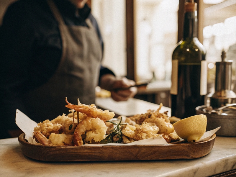 Fritto misto di pesce del ristorante La Mariposa Lido di Ostia