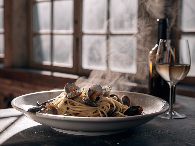 Spaghetti alle vongole del ristorante La Mariposa a Ostia